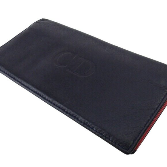 DIOR Long Wallet CD Mark Leather Authentic - Picture 1 of 11